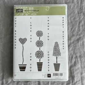 NWOT Stampin’ Up! Vertical Greetings Clear Mount Stamp Set